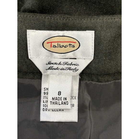 Vtg. Talbots Wool Blend Pants Sz 8 Wide Leg Trouser Green Minimalist Career - Picture 5 of 6